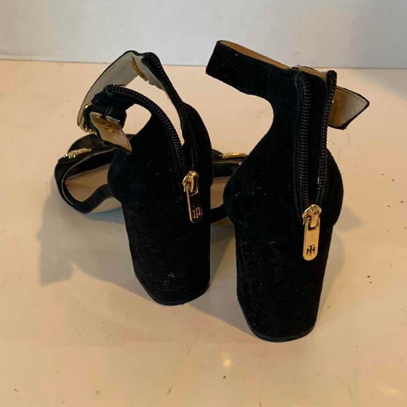 Photo 1 of BLACK SUEDE TOMMY HILFIGER HEELS SIZE 7.5