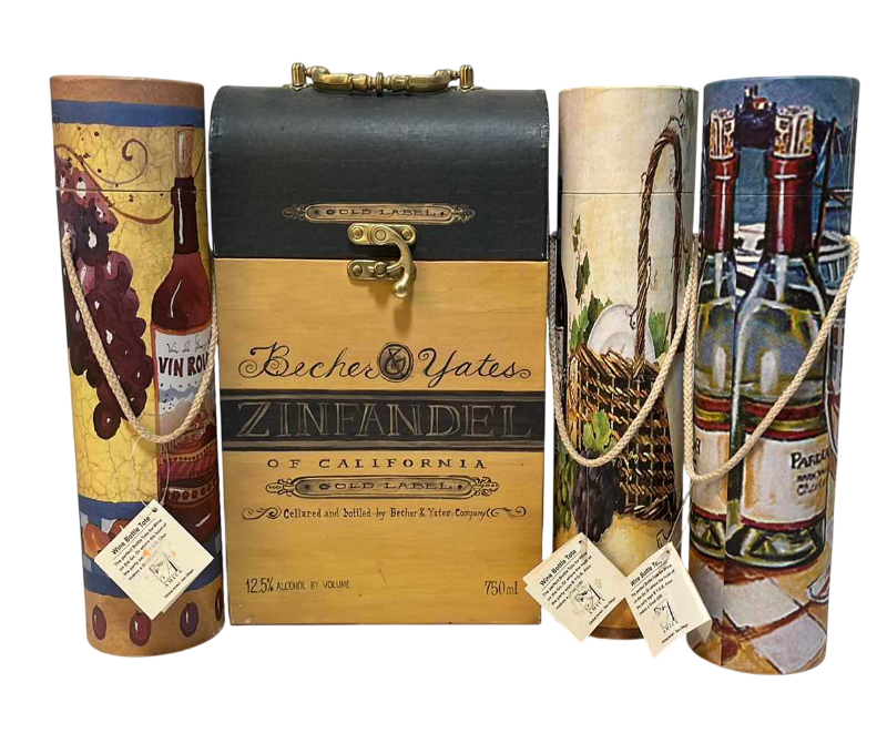 Photo 1 of 3-WINE BOTTLE TOTES AND A ZINFANDEL TOTE