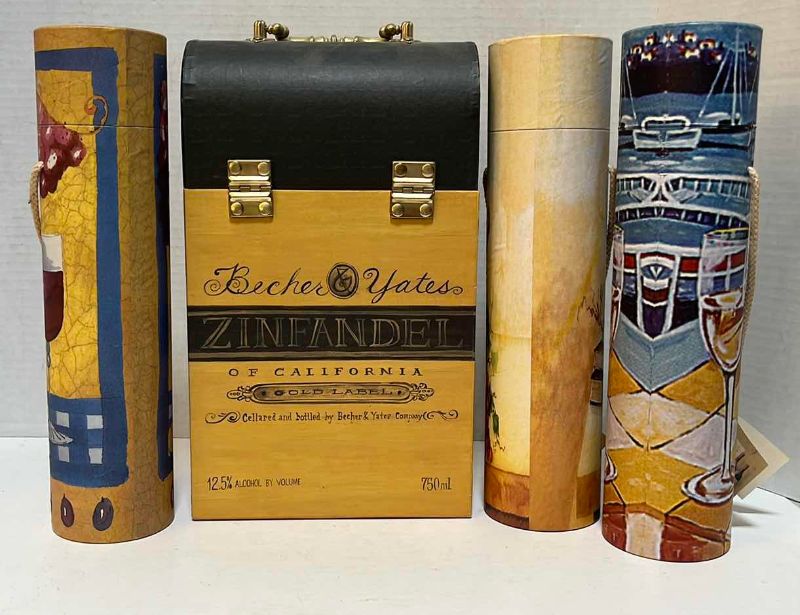 Photo 1 of 3-WINE BOTTLE TOTES AND A ZINFANDEL TOTE