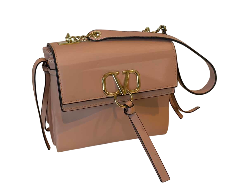 Photo 1 of TAN LEATHER VALENTINO V-RING EXPANDABLE SHOULDER BAG 