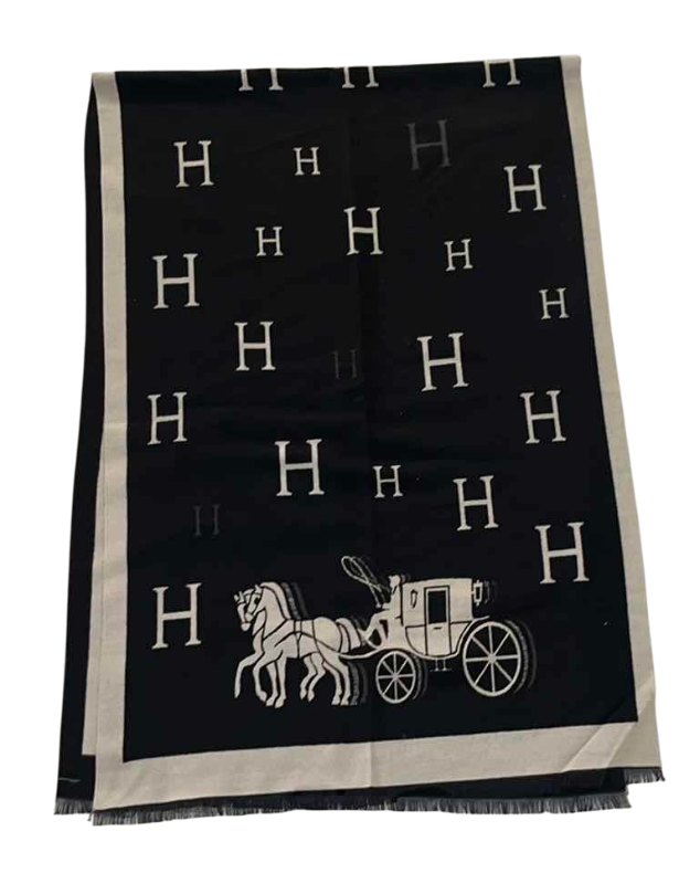 Photo 1 of HERMES CASHMERE WOOL SCARF 78" X 28"