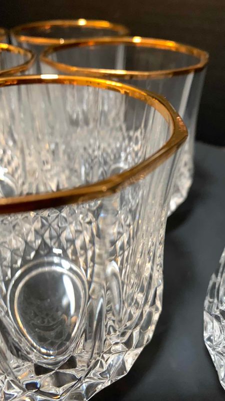 Photo 1 of 5-CRISTAL D’ ARQUES CRYSTAL LOW BALL WHISKEY GLASSES