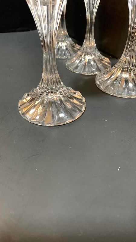 Photo 1 of 6-RETIRED MIKASA PARK LANE FLUTED CRYSTAL CHAMPAGNE FLUTES