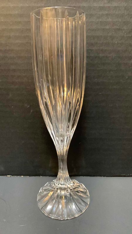 Photo 1 of 6-RETIRED MIKASA PARK LANE FLUTED CRYSTAL CHAMPAGNE FLUTES