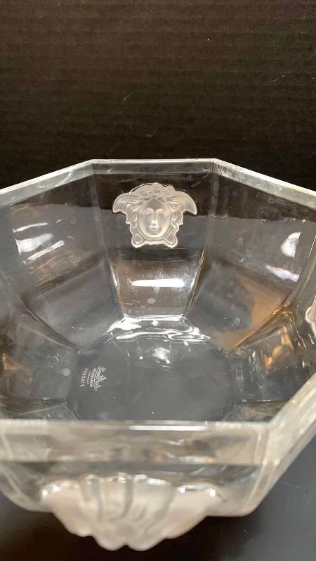 Photo 1 of VINTAGE VERSACE ROSENTHAL MEDUSA  LUMIERE CRYSTAL BOWL 8” OCTAGON