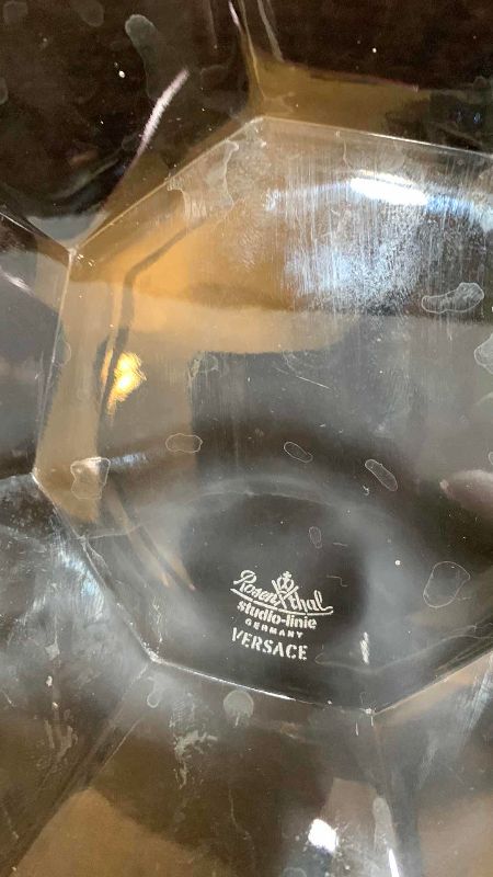 Photo 1 of VINTAGE VERSACE ROSENTHAL MEDUSA  LUMIERE CRYSTAL BOWL 8” OCTAGON