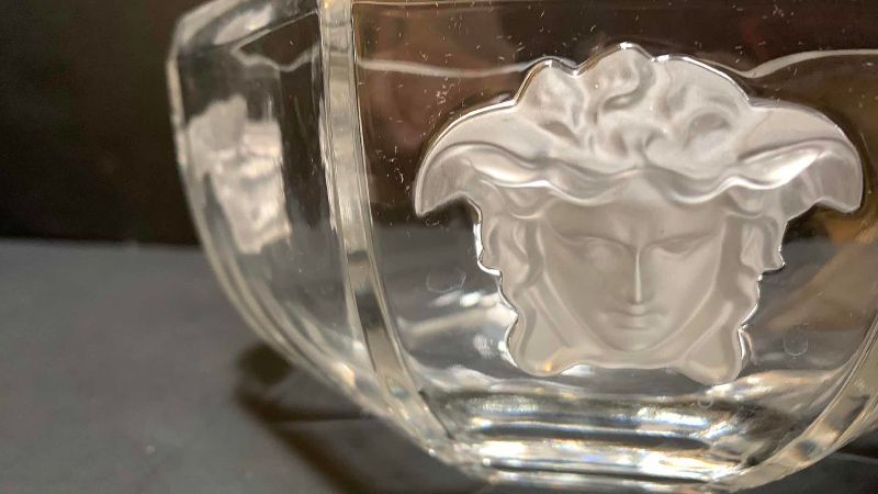 Photo 1 of VINTAGE VERSACE ROSENTHAL MEDUSA  LUMIERE CRYSTAL BOWL 8” OCTAGON