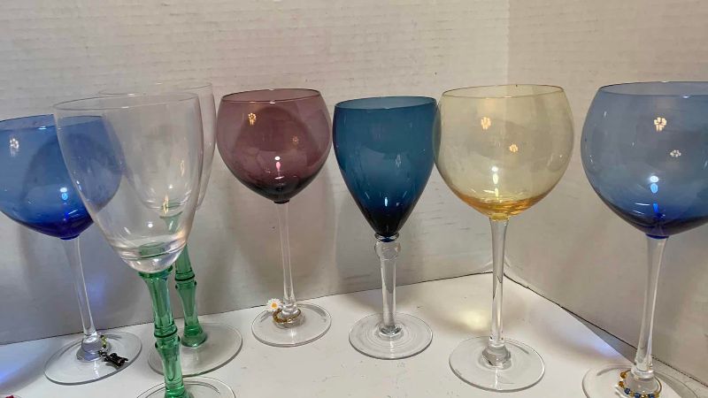 Photo 1 of 10-MULTI-COLR WINE GLASSES