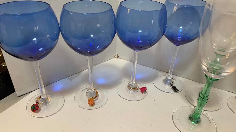 Photo 1 of 10-MULTI-COLR WINE GLASSES