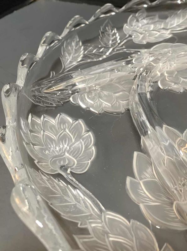 Photo 1 of VINTAGE CRYSTAL CLEAR STUDIOS CHRYSANTHEMUM FROSTED PLATTER 13”