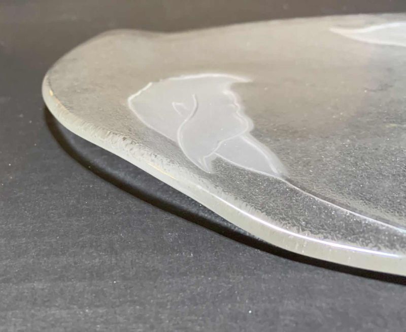 Photo 1 of VINTAGE L. E. SMITH HANDMADE ART GLASS CALLA LILY SERVING PLATTER 10” X 16”