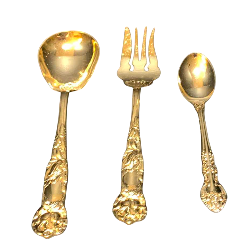 Photo 1 of 3-PIECES OF GOLD TONE SERVICE WARE