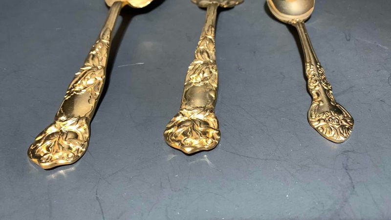 Photo 1 of 3-PIECES OF GOLD TONE SERVICE WARE