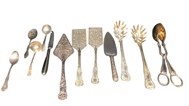 Photo 1 of 12-PIECES OF SILVER COLOR SERVICE WARE