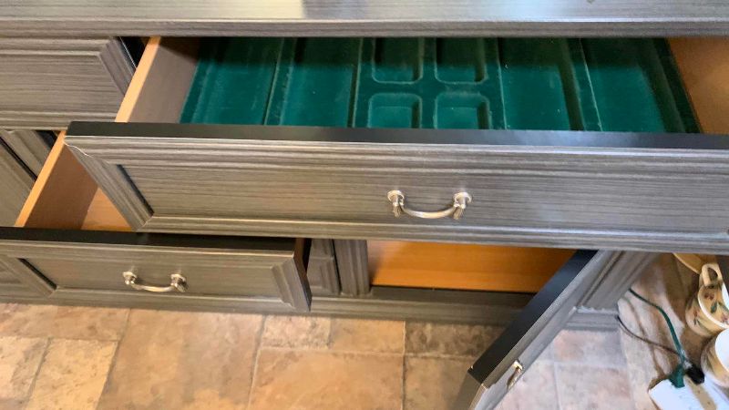Photo 1 of BEVELED LASS CURIO CABINET 59” X 18” H 83”