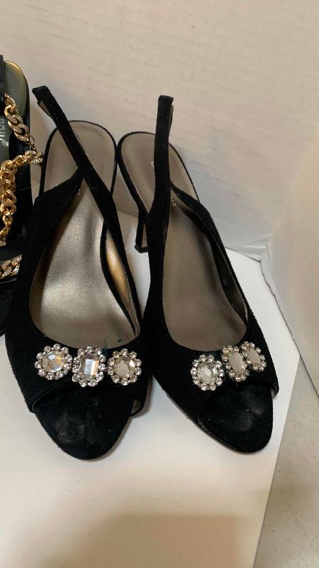 Photo 1 of 4-RHINESTONES EVENING SHOES SIZE 7-8