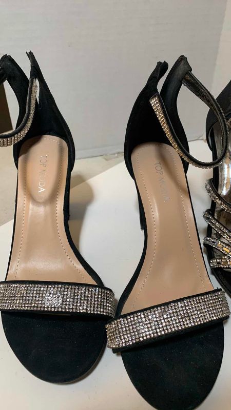 Photo 1 of 4-RHINESTONES EVENING SHOES SIZE 7-8