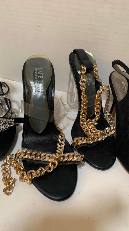 Photo 1 of 4-RHINESTONES EVENING SHOES SIZE 7-8