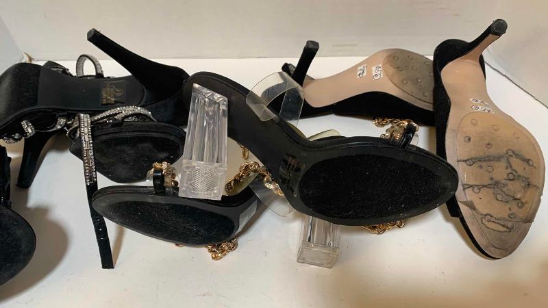 Photo 1 of 4-RHINESTONES EVENING SHOES SIZE 7-8