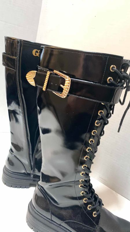 Photo 1 of GB GIANNI BINI VEGAN COMBAT LACE UP KNEE HIGH BOOT SIZE 8