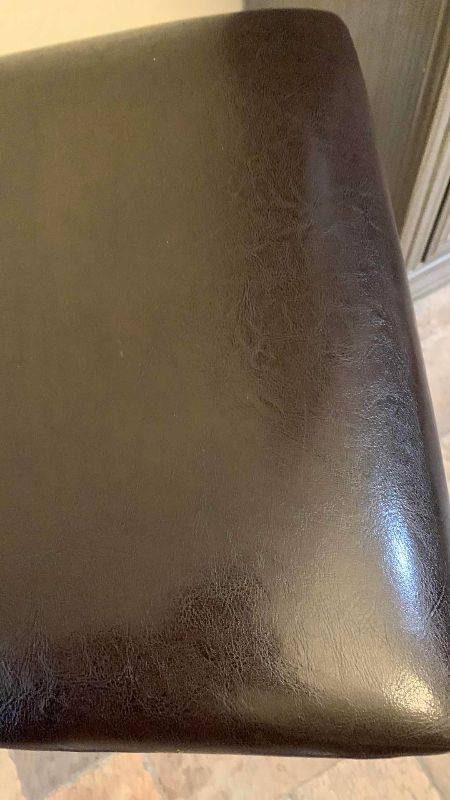 Photo 1 of METAL AND FAUX LEATHER DINING CHAIR