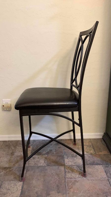 Photo 1 of METAL AND FAUX LEATHER DINING CHAIR