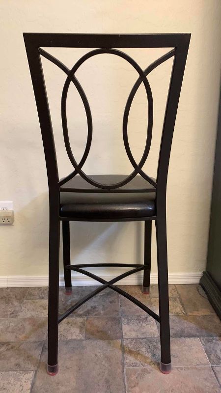 Photo 1 of METAL AND FAUX LEATHER DINING CHAIR