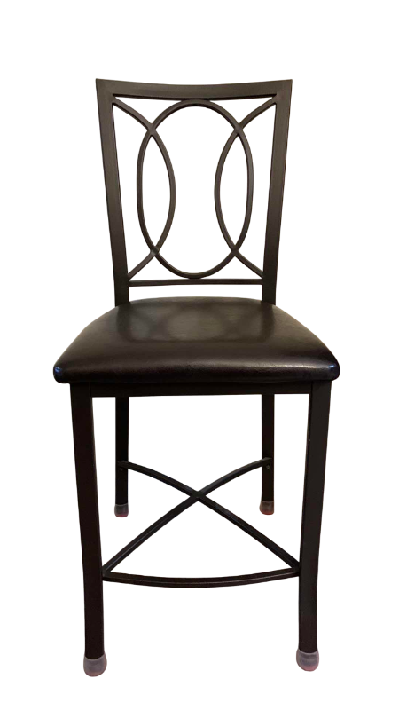 Photo 1 of METAL AND FAUX LEATHER DINING CHAIR