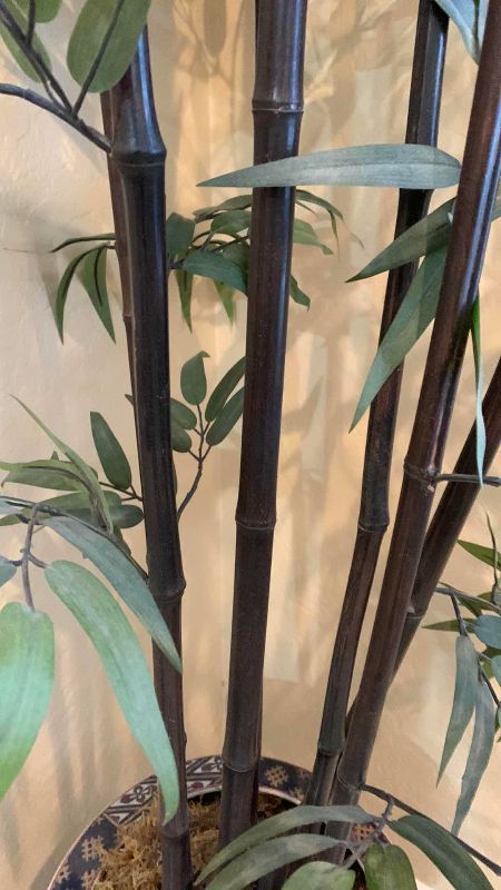 Photo 1 of FAUX BAMBOO TREE WITH ASIAN VASE 92” TALL INCLUDING VASE