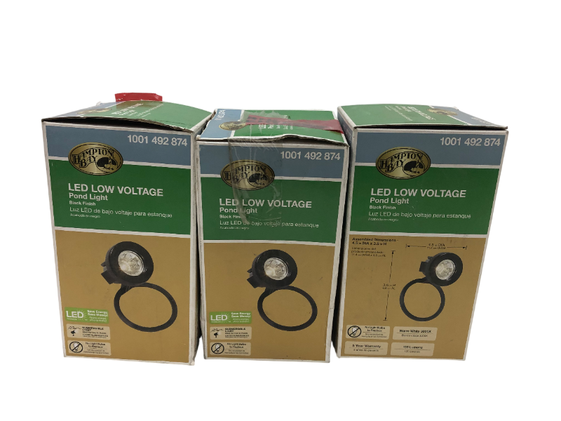 Photo 1 of 3-HAMPTON BAY LED LOW VOLTAGE POND LIGHTS 1001 492 874