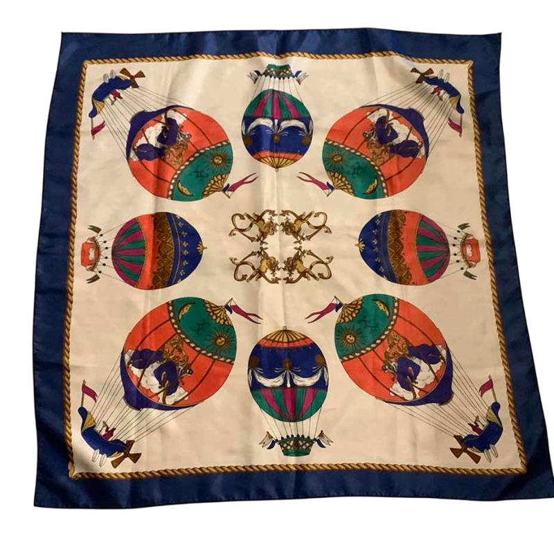 Photo 1 of FAUX HERMES HOT AIR BALLOON SCARF 34” X 34”
