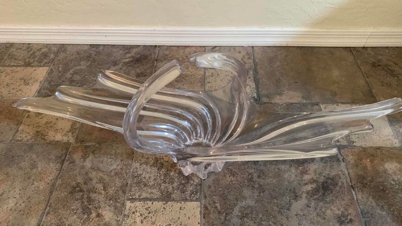 Photo 1 of 2-LARGE GLASS VASES WIDEST IS 30”
