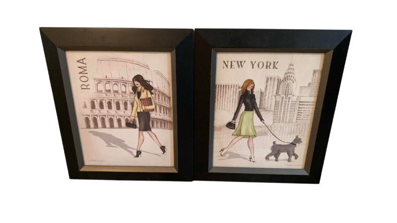 Photo 1 of 2-FASHION INSPIRED SIGNED PENCIL PRINTS 15” X 18”