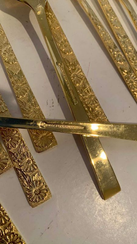 Photo 1 of 72-GOLDEN LIFETIME FLORAL DESIGN CUTLERY SET