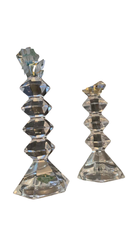 Photo 1 of 2-SHANNON CRYSTAL CANDLE STICKS MADE IN IRELAND