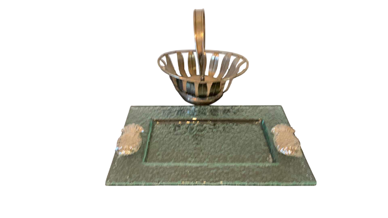 Photo 1 of PINEAPPLE INSPIRED SERVING TRAY AND VINTAGE HOLDER