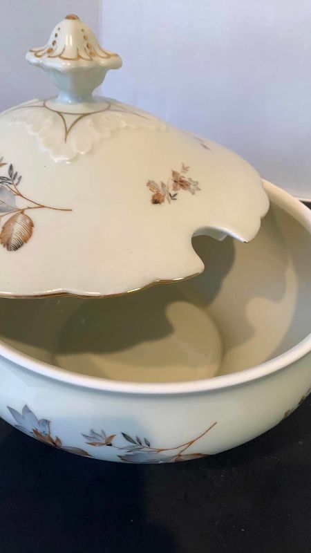 Photo 1 of VINTAGE H & C HEINRICH SELB ARABESQUE HEIRLOOM FINE CHINA LIDDED SERVING BOWL AND A PITCHER