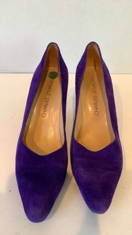 Photo 1 of WOMENS CHARLES JOURDAN PURPLE SUEDE DRESS SHOES SIZE 7.5
