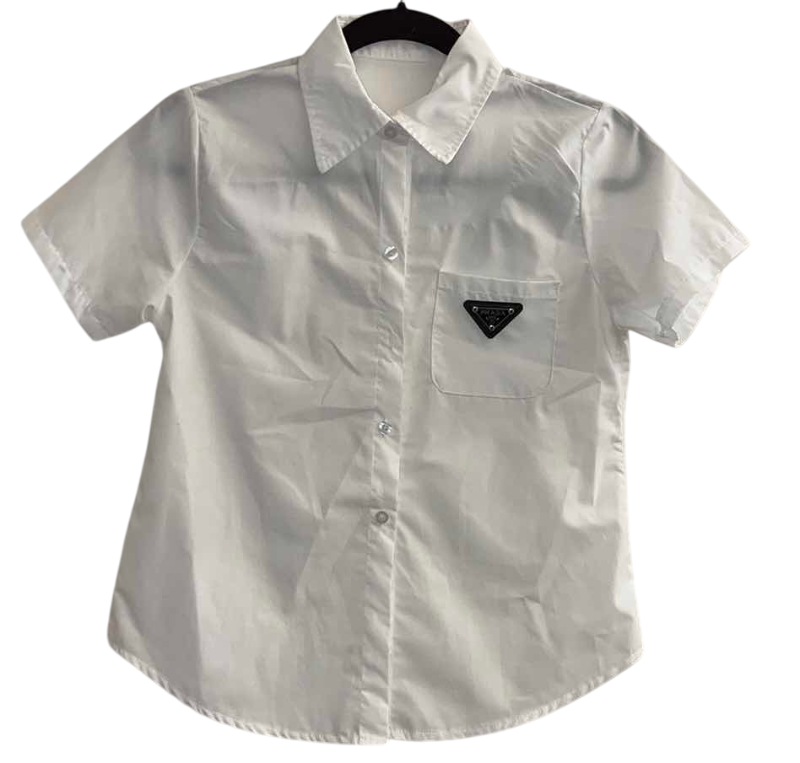 Photo 1 of FAUX PRADA POPLIN SHORT SLEVE BLOUSE SIZE M