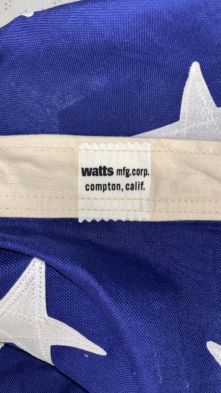 Photo 1 of VINTAGE WATTS MFG CORP COMPTON DOUBLE SIDED COTTON UNITED STATES FLAG 58" X 112"