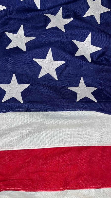 Photo 1 of VINTAGE WATTS MFG CORP COMPTON DOUBLE SIDED COTTON UNITED STATES FLAG 58" X 112"