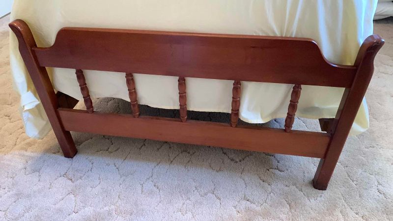 Photo 1 of WOODEN FULL SIZE BED HEADBOARD AND FRAME.  51" X 38” H 35” MATTRESS NOT INCLUDED