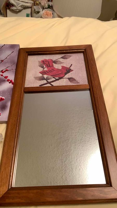 Photo 1 of RETIRED TY BEANIE BABY “ROCKET” BLUEBIRD AND CARDINAL ARTWORK 16” X 12”