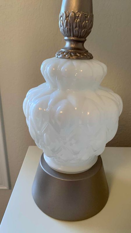 Photo 1 of 3-LAMPS AND A LAMPSHADE MILKGLASS