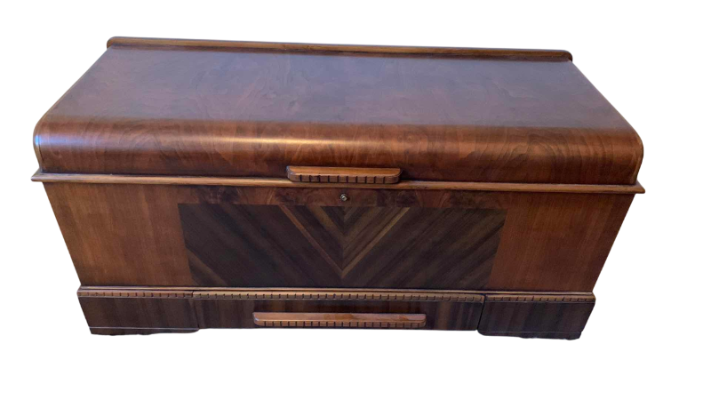 Photo 1 of VINTAGE 1940’S ROOS SWEETHEART CEDAR CHEST WITH INLAID WOOD KEY 46” X 19” H 22”