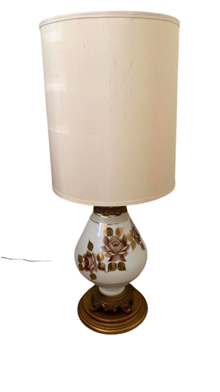 Photo 1 of FLORAL PORCELAIN AND RESIN LAMP 38” H
