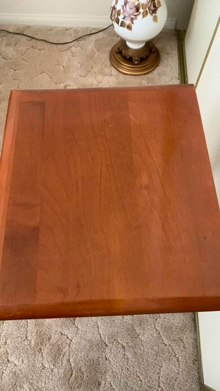 Photo 1 of WOODEN ONE DOVETAIL DRAWER TABLE 16” X 14” H 28”