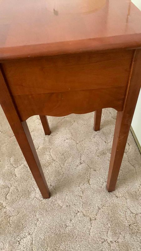 Photo 1 of WOODEN ONE DOVETAIL DRAWER TABLE 16” X 14” H 28”