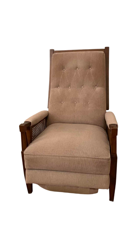 Photo 1 of FABRIC AND WOOD RECLINER CHAIR 25” X 34” H 31”