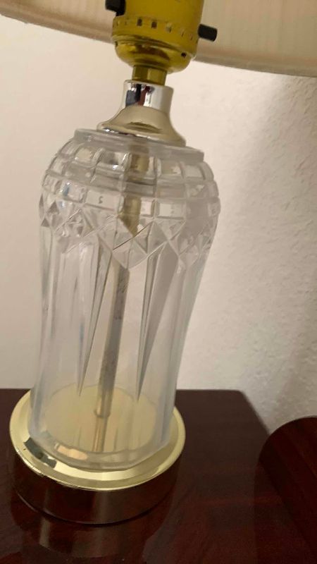 Photo 1 of 2-GLASS LAMPS 16”